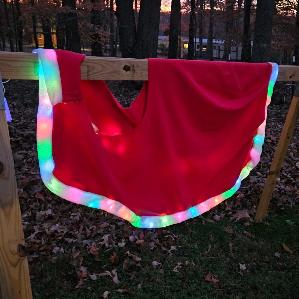 Holiday Light Up Red Fleece Horse Quarter Sheet, Battery pack or AA, Large sized